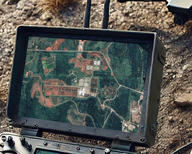 ドローン地上管制システムのタッチスクリーン